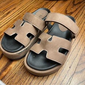 Brown Slide Sandals Strap (flawed)